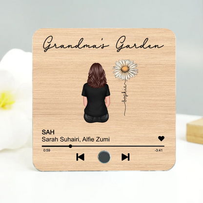 Grandma's Kitchen Grandkids Sitting, Birth Month Flower Personalized Music Fridge Magnet, Heartfelt Mother's Day Gift, Birthday Gift for Grandma