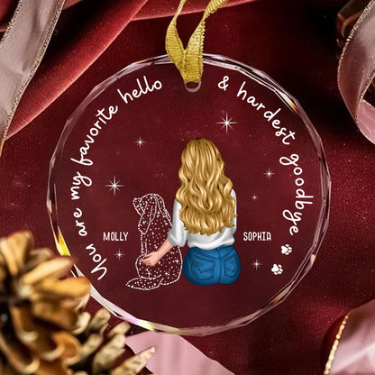 Dog Memorial Pet Loss Keepsake Personalized Glass Ornament