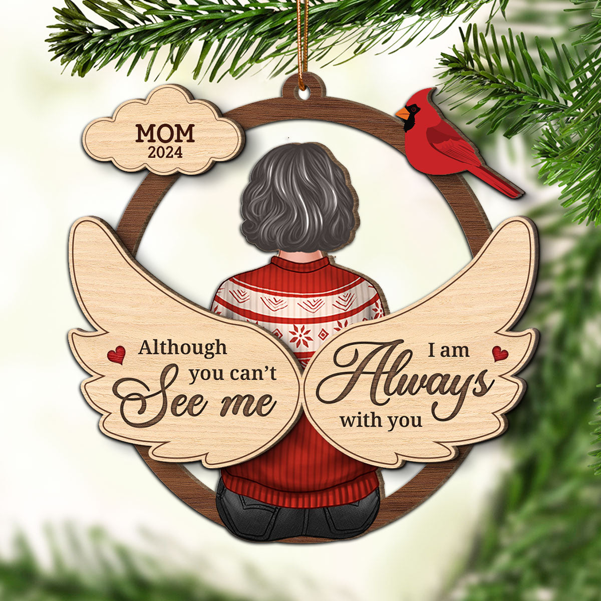 Message From Lost Loved One Memorial Keepsake Personalized 2-Layer Wooden Ornament