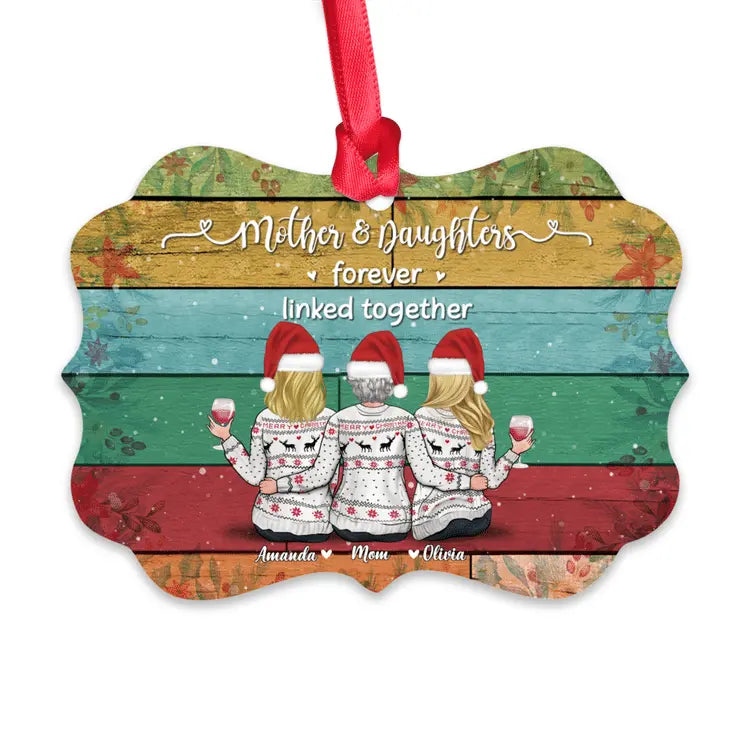 Xmas Ornament - Mother & Daughters Forever Linked Together - Personalized Ornament ornament The Next Custom Gift