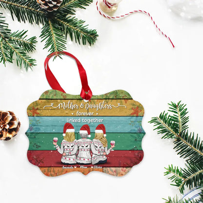 Xmas Ornament - Mother & Daughters Forever Linked Together - Personalized Ornament ornament The Next Custom Gift