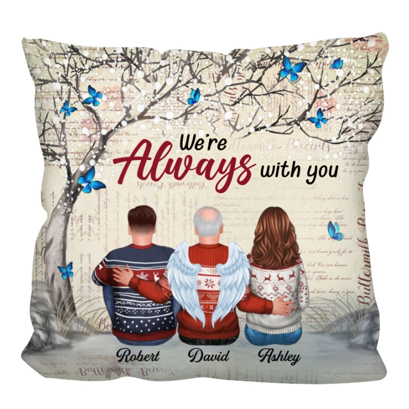 Always With You Blossom Tree Old Paper Memorial Personalized Pillow (Insert Included)