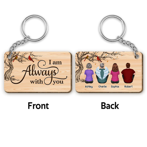 Hard To Forget Cardinal Memorial Remembrance Gift Family Personalized Wooden Keychain