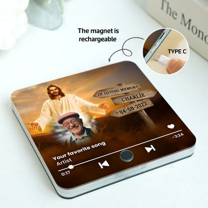 Upload Photo In Loving Memory Personalized Music Fridge Magnet, Sympathy Gift