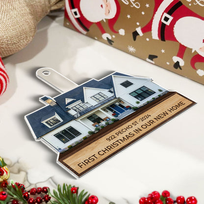 NEW! First Christmas In Our New Home Ornament, Custom House Address Ornament, Personalized New Home Couple Keepsake