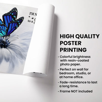 Butterfly I'm Not A Widow I'm A Wife To A Husband With Wings Memorial Personalized Poster