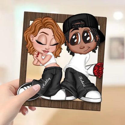Y2K Couple Frame Personalized 2-layer Wooden Plaque, Gift For Him, Gift For Her Wooden Plaque The Next Custom Gift