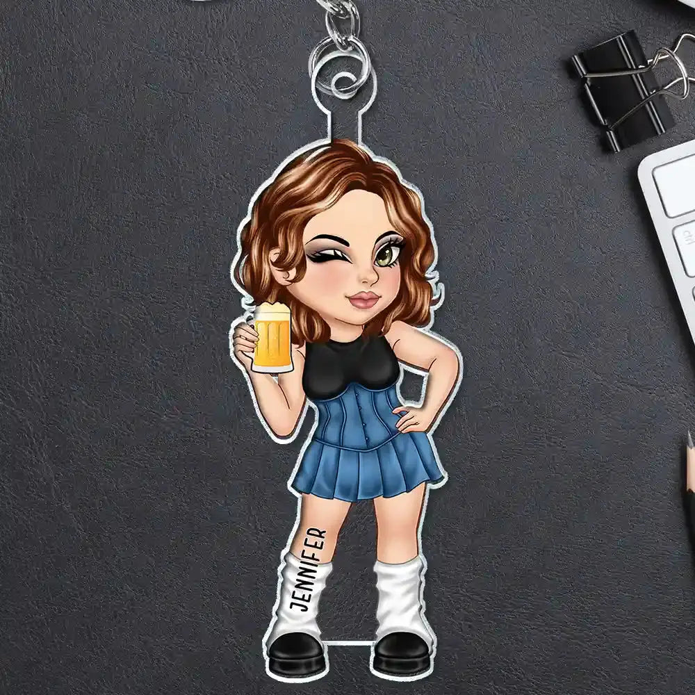 Y2K Girl Fashion - Personalized Cutout Acrylic Keychain Keychain The Next Custom Gift