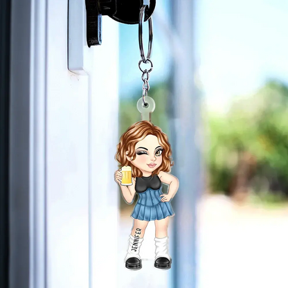 Y2K Girl Fashion - Personalized Cutout Acrylic Keychain Keychain The Next Custom Gift