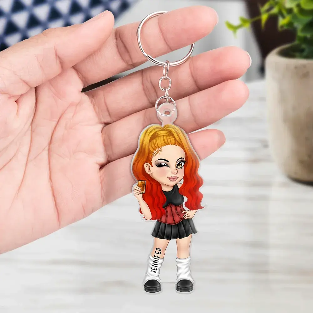 Y2K Girl Fashion - Personalized Cutout Acrylic Keychain Keychain The Next Custom Gift