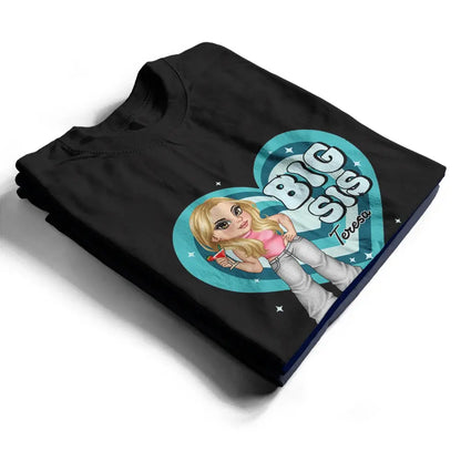 Y2K Heart Big Sis Mid Sis Lil Sis - Personalized T Shirt Shirts & Tops The Next Custom Gift