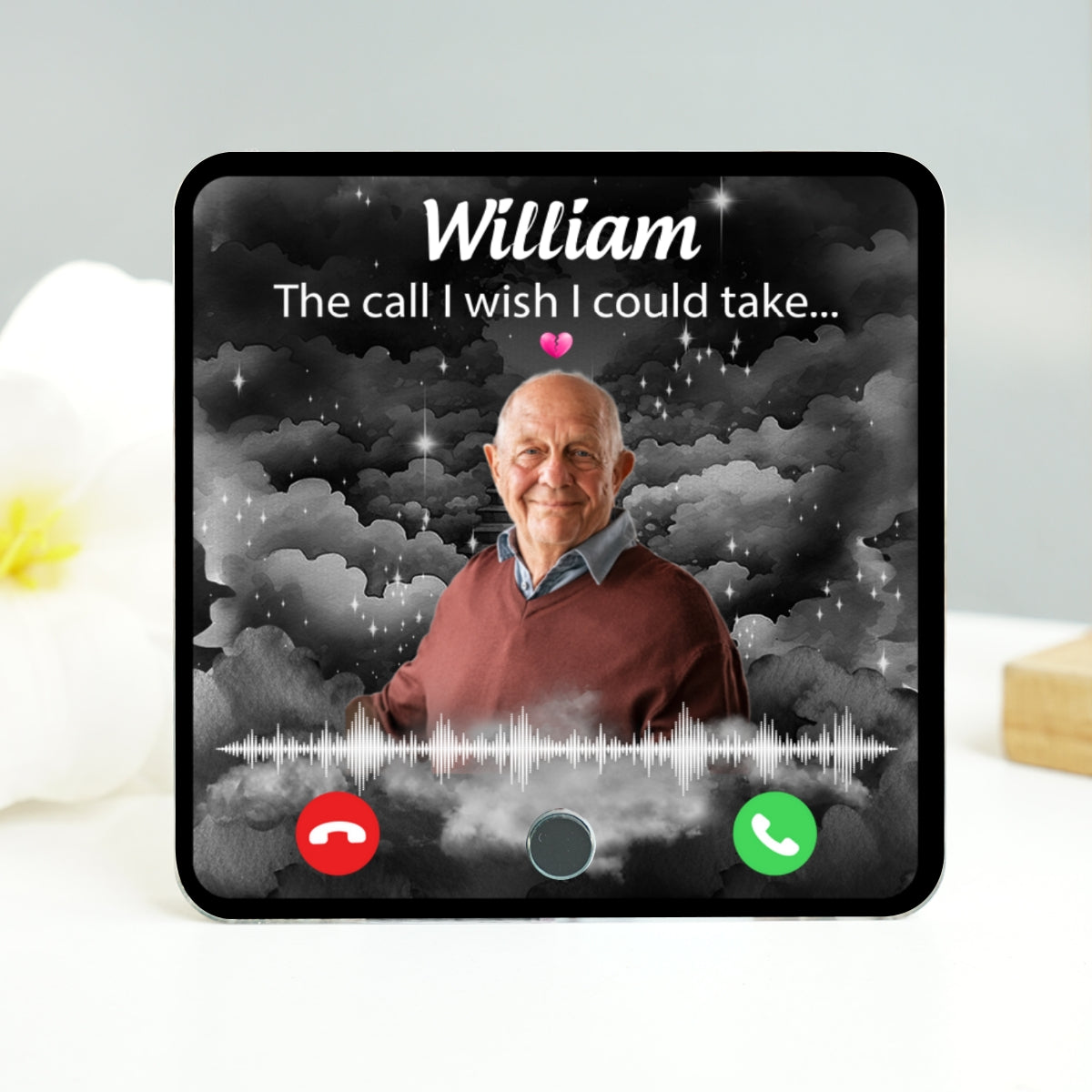 The Call I Wish I Could Take Memorial Voice Message Remembrance Keepsake Photo Inserted Personalized Music Fridge Magnet