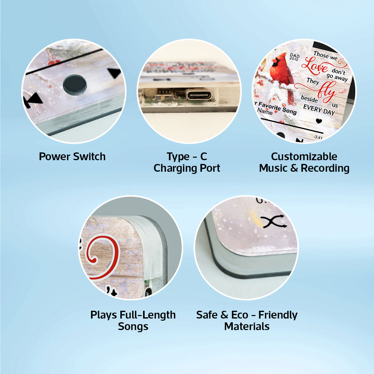 Cardinals Blossom Tree Dad Mom Memorial Personalized Music Fridge Magnet