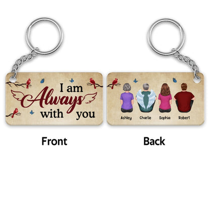 Vintage Cardinal Butterfly Family Memorial Remembrance Keepsake Personalized Acrylic Keychain