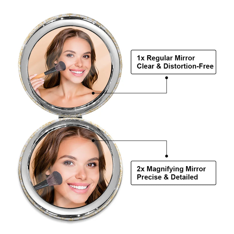 God Says I Am Birth Flower 3D Effect Name Letter In Bible - Personalized Circle Compact Mirror