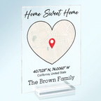 Location Map Location Coordinates Our First Home - Personalized Vertical Rectangle Acrylic Plaque
