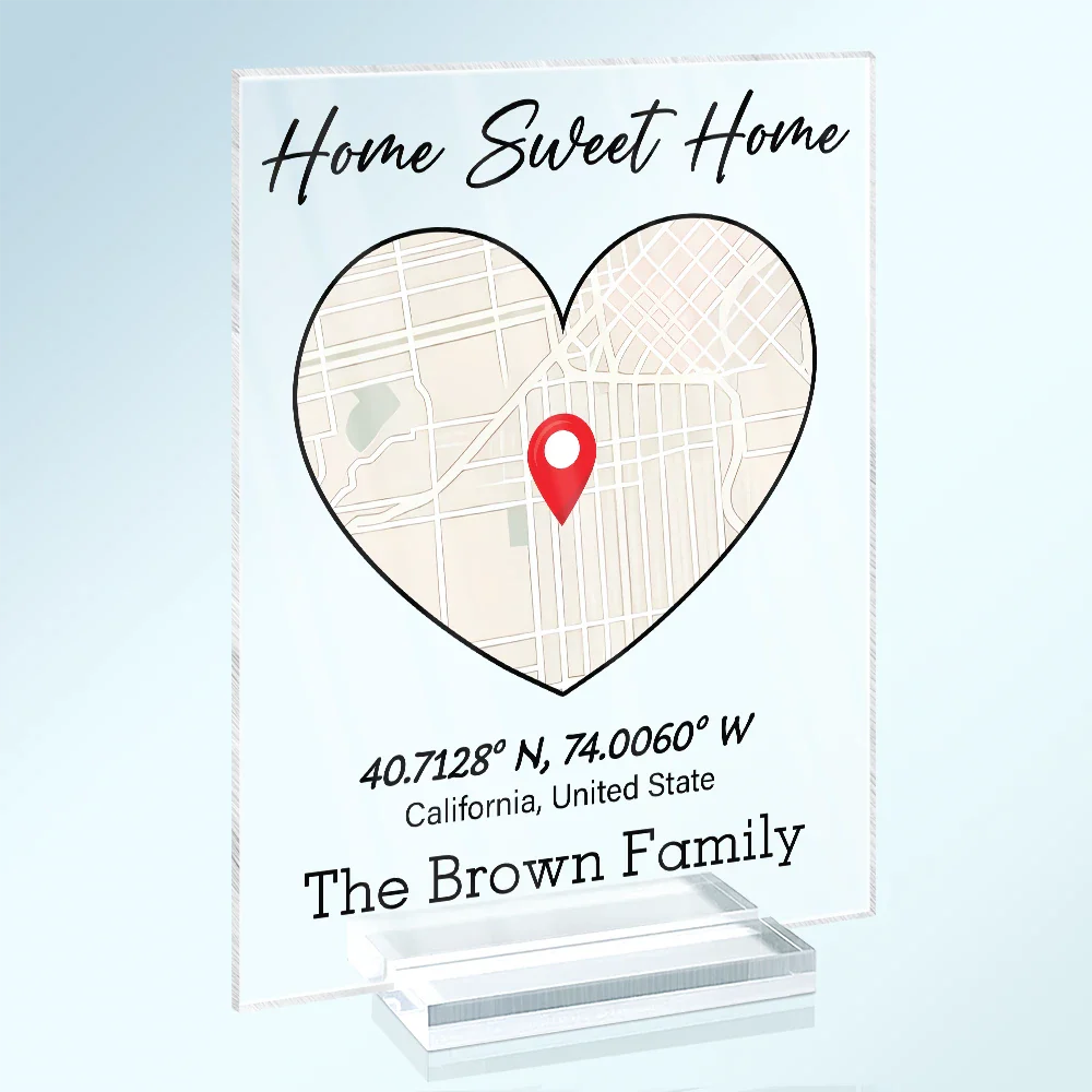 Location Map Location Coordinates Our First Home - Personalized Vertical Rectangle Acrylic Plaque