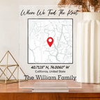 Location Map Location Coordinates Our First Home - Personalized Vertical Rectangle Acrylic Plaque