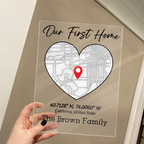 Location Map Location Coordinates Our First Home - Personalized Vertical Rectangle Acrylic Plaque
