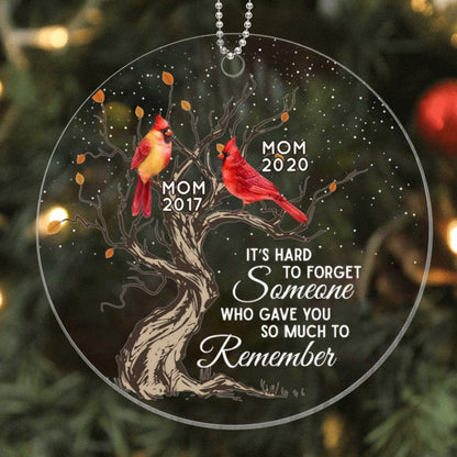 Hard To Forget Cardinal Memorial Personalized Acrylic Ornament