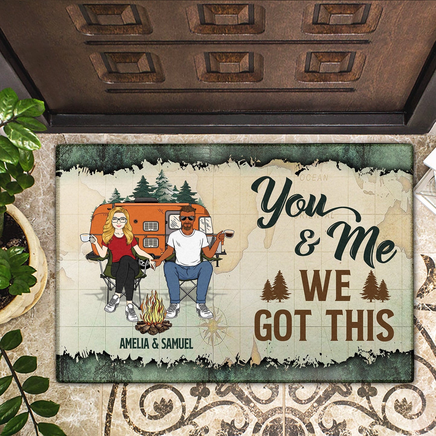 Making Memories One Campsite At A Time - Gift For Camping Lovers, Campsite, Camping Decor, Couple, Family - Personalized Custom Doormat