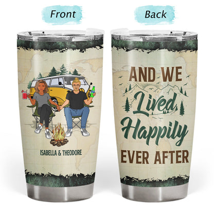 Let's Sit By The Campfire And Watch People Park Their Campers - Gift For Camping Lovers, Campsite, Couple, Family - Personalized Custom Tumbler