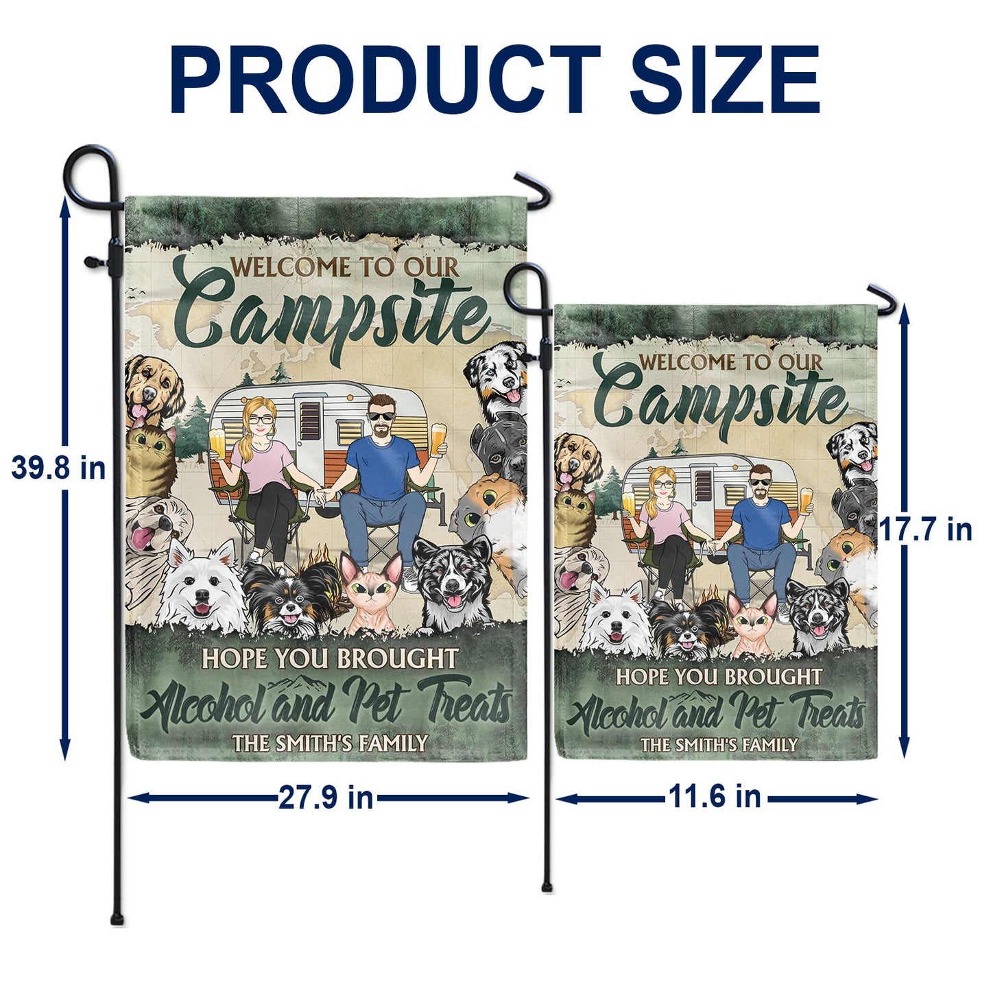 Where Family And Friends Make Memories - Gift For Pet, Camping Lovers, Campsite, Camping Decor, Couple, Family - Personalized Custom Flag