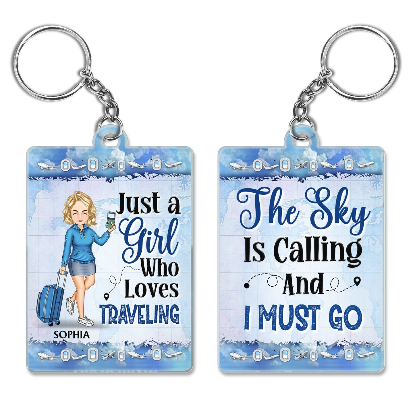 Just A Girl Boy Who Loves Traveling Adventure - Birthday Gift For Travel Lovers - Personalized Custom Acrylic Keychain
