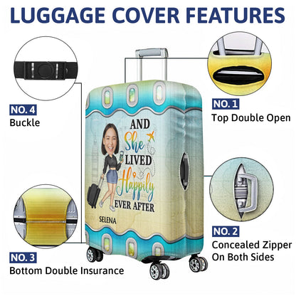 Custom Photo Just A Girl Boy Who Loves Traveling Cruising - Gift For Yourself, Travel Lovers - Personalized Custom Luggage Cover