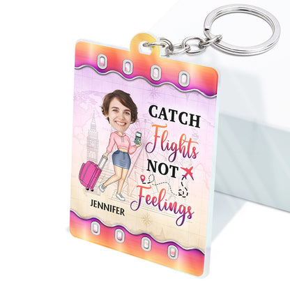 Custom Photo Just A Girl Boy Who Loves Traveling Cruising - Birthday Gift For Travel Lovers - Personalized Custom Acrylic Keychain