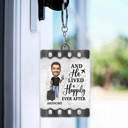 Custom Photo Just A Girl Boy Who Loves Traveling Cruising - Birthday Gift For Travel Lovers - Personalized Custom Acrylic Keychain