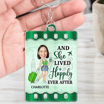 Custom Photo Just A Girl Boy Who Loves Traveling Cruising - Birthday Gift For Travel Lovers - Personalized Custom Acrylic Keychain