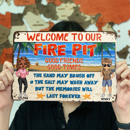 The Sand May Brush Off - Anniversary, Birthday, Home Decor Gift For Spouse, Lover, Husband, Wife, Boyfriend, Girlfriend, Couple - Personalized Custom Classic Metal Signs