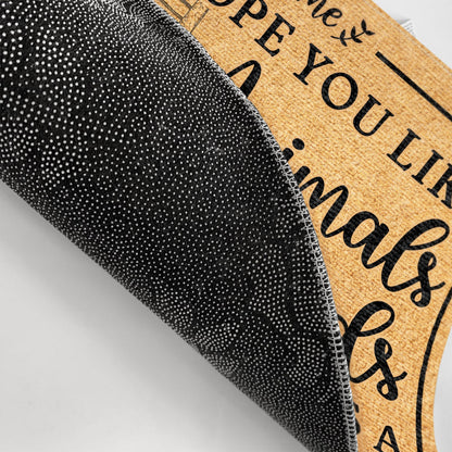 Family Couple Hope You Like Animals And Kids - Anniversary, Birthday, Home Decor Gift For Husband, Wife, Boyfriend, Girlfriend - Personalized Custom Doormat