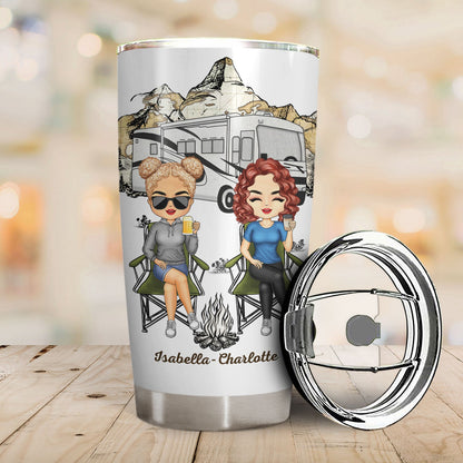 I'd Walk Through Fire For You Sisters - Birthday Gifts For Friends, Besties, Soul Sisters, BFF - Personalized Custom Tumbler