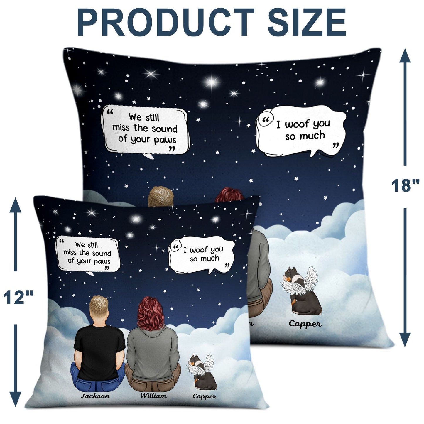 I Miss You - Memorial Gift For Pet Lovers, Dog Mom, Dog Dad, Cat Mom, Cat Dad - Personalized Pillow