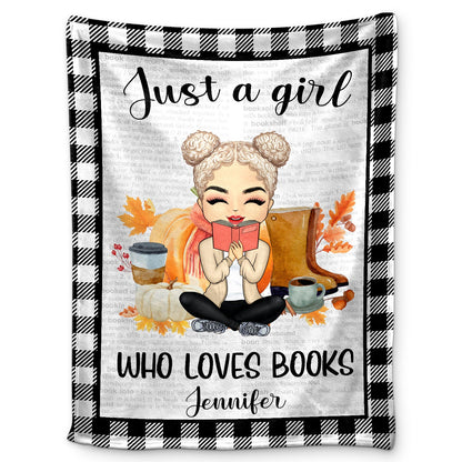 Just A Girl Who Loves Books - Gift For Women, Reading Lover - Personalized Fleece Blanket