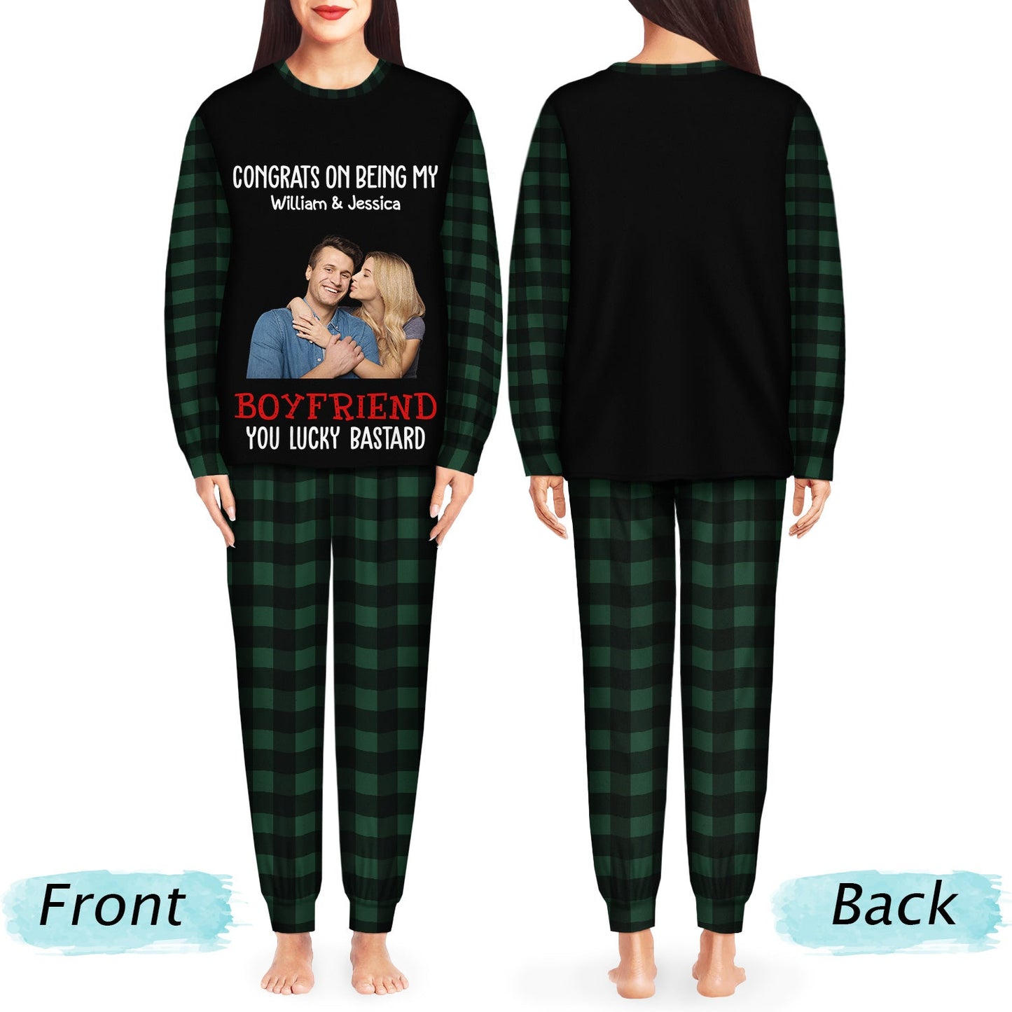 Custom Photo Congrats On Being My Husband - Gift For Couples, Family - Personalized Unisex Pajamas Set