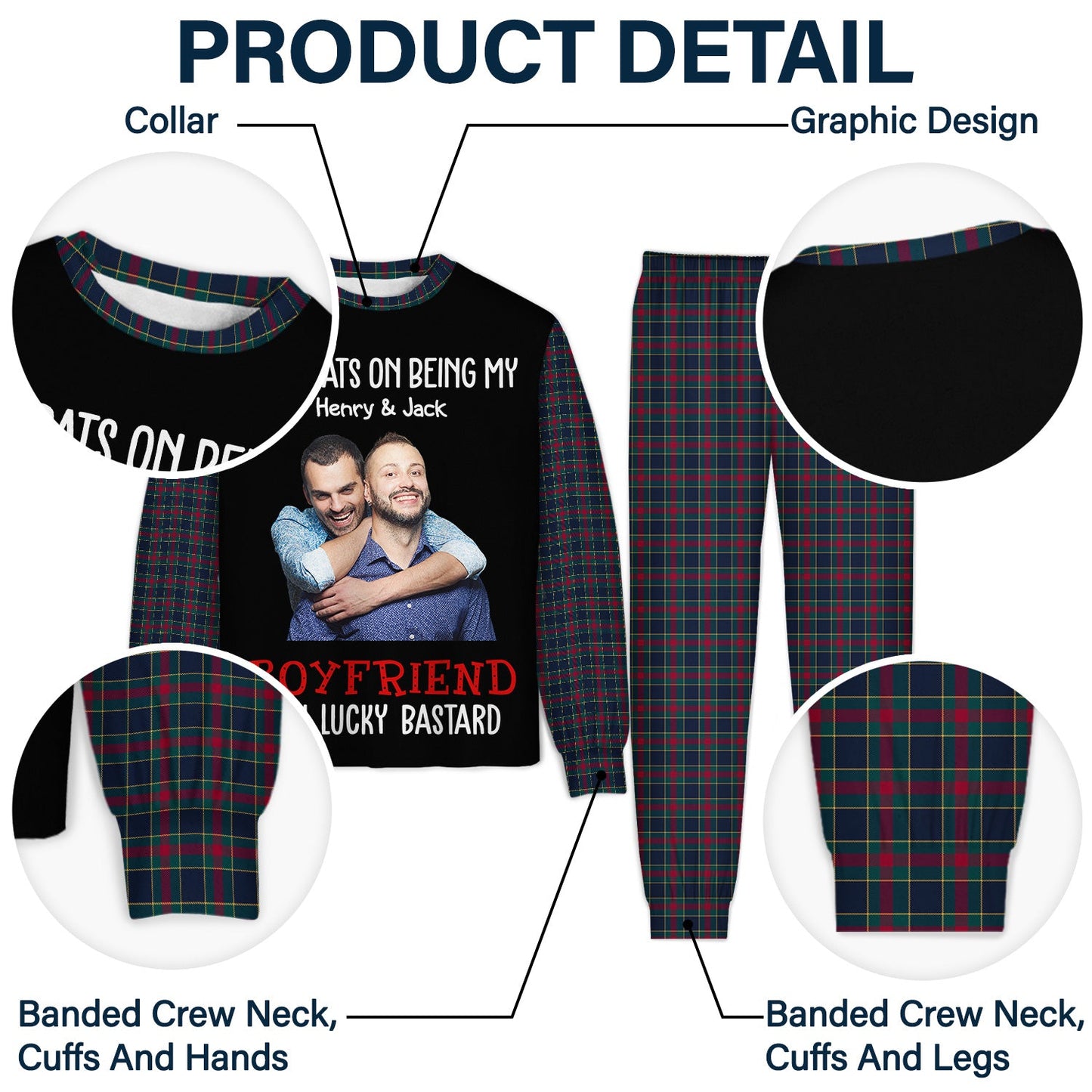 Custom Photo Congrats On Being My Husband - Gift For Couples, Family - Personalized Unisex Pajamas Set