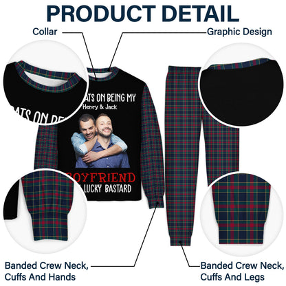 Custom Photo Congrats On Being My Husband - Gift For Couples, Family - Personalized Unisex Pajamas Set