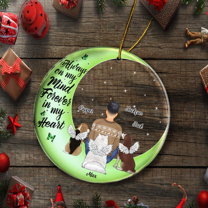 Your Wings Were Ready But My Heart Was Not - Christmas Memorial Gift For Pet Lovers, Dog Mom, Dog Dad, Cat Mom, Cat Dad - Personalized Circle Acrylic Ornament