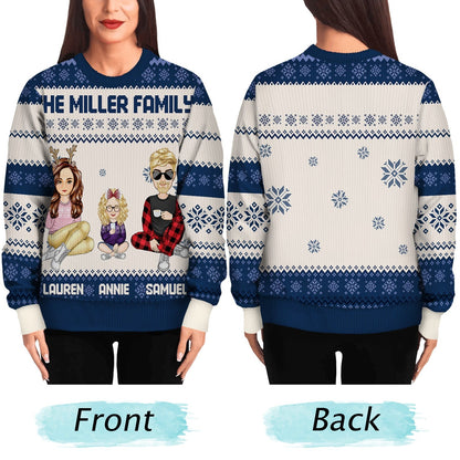 Cartoon Style - Christmas Gift For Family, Friends - Personalized Unisex Ugly Sweater