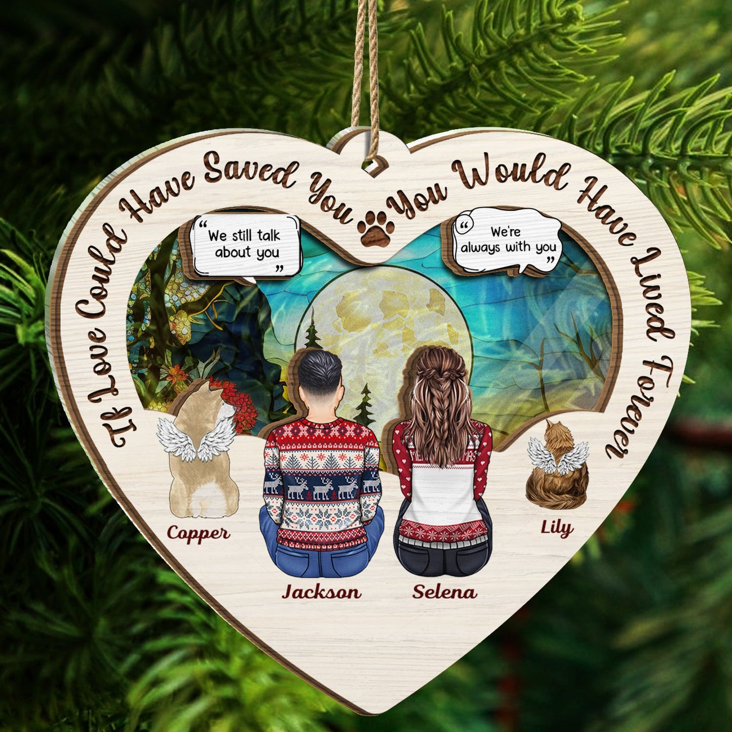 If Love Could Have Saved You - Christmas Memorial Gift For Pet Lovers, Dog Mom, Dog Dad, Cat Mom, Cat Dad - Personalized Suncatcher Ornament