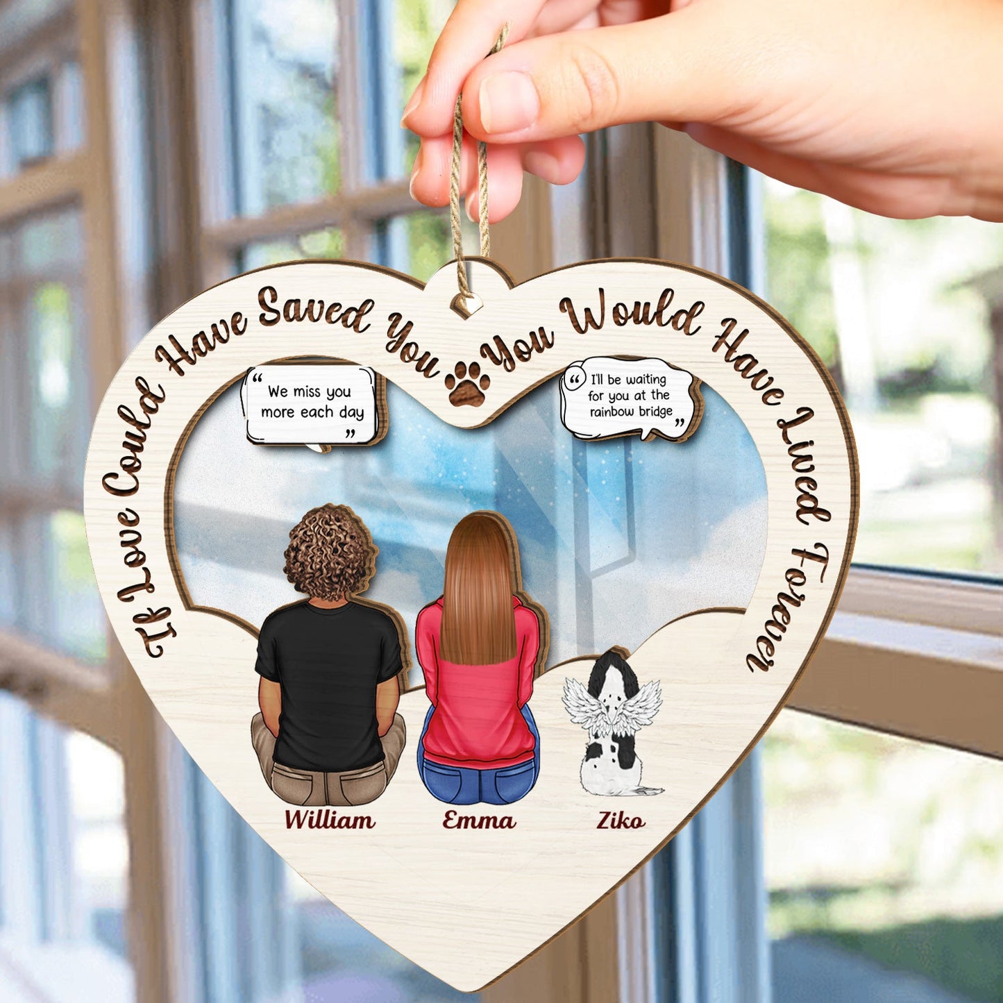 If Love Could Have Saved You - Christmas Memorial Gift For Pet Lovers, Dog Mom, Dog Dad, Cat Mom, Cat Dad - Personalized Suncatcher Ornament