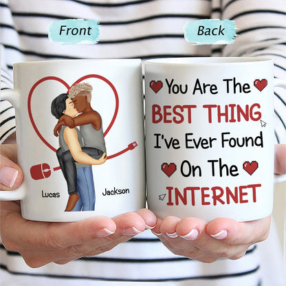 Kissing Couple Best Thing On The Internet - Loving, Anniversary Gift For Couple, Spouse, Husband, Wife - Personalized Mug