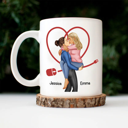 Kissing Couple Best Thing On The Internet - Loving, Anniversary Gift For Couple, Spouse, Husband, Wife - Personalized Mug