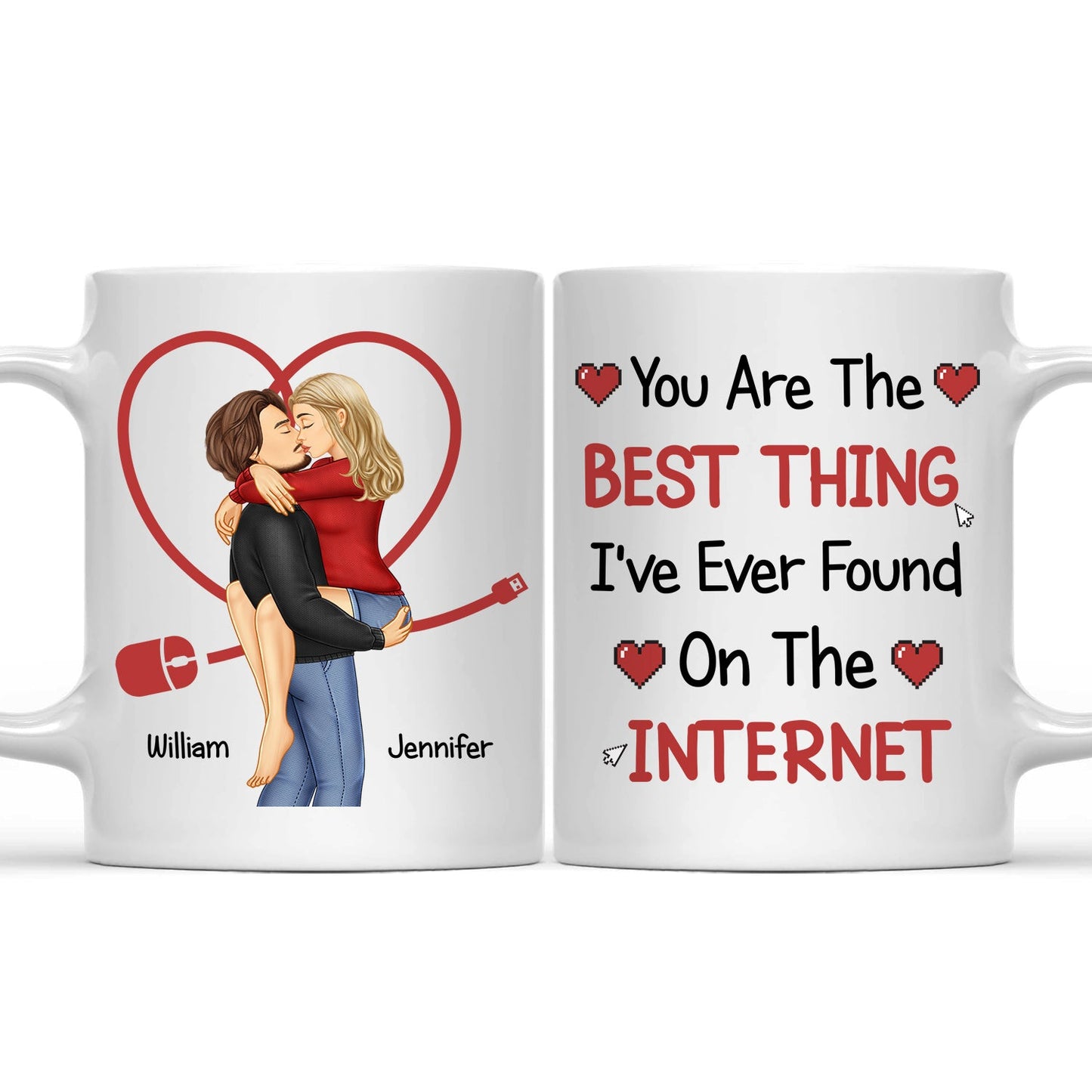 Kissing Couple Best Thing On The Internet - Loving, Anniversary Gift For Couple, Spouse, Husband, Wife - Personalized Mug