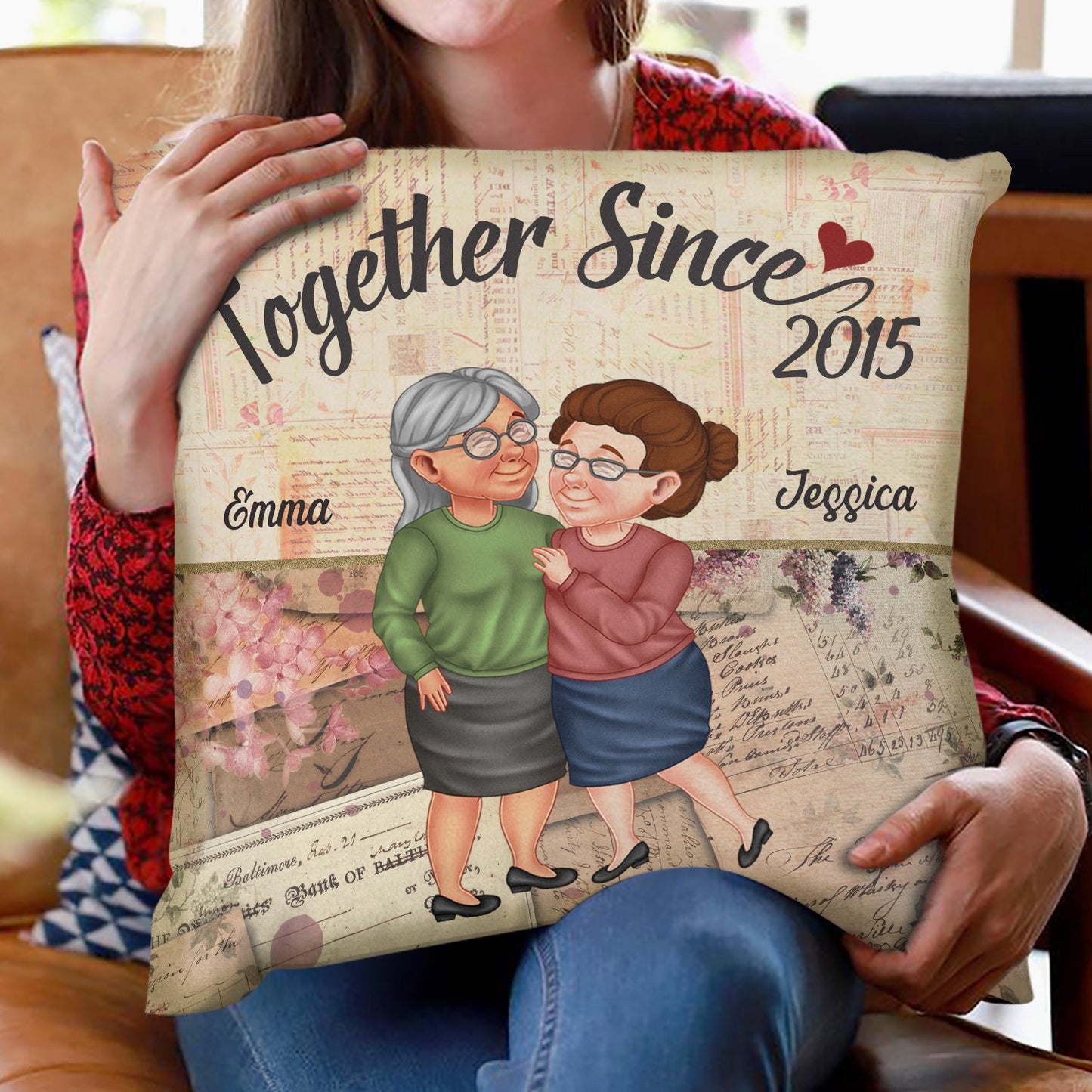 Together Since Arm In Arm - Loving, Anniversary Gift For Couples, Husband, Wife - Personalized Pillow