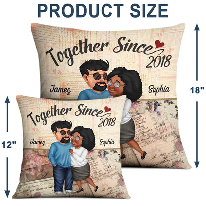 Together Since Arm In Arm - Loving, Anniversary Gift For Couples, Husband, Wife - Personalized Pillow