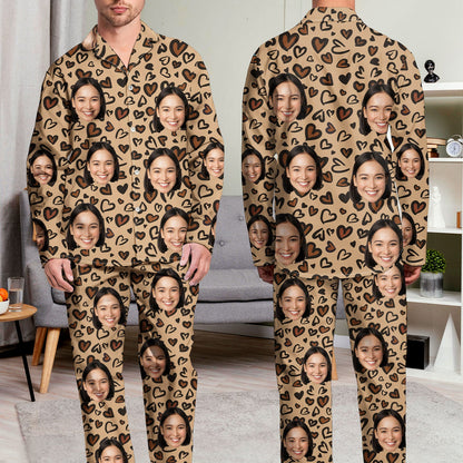 Custom Photo Love - Birthday, Anniversary Gift For Spouse, Husband, Wife, Couple - Personalized Long Pajamas Set